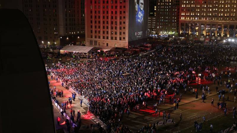 DETROIT, MICHIGAN - APRIL 26: General view during rounds two and three of the 2024 NFL draft at Campus Martius Park on April 26, 2024 in Detroit, Michigan. (Photo by Gregory Shamus/Getty Images)