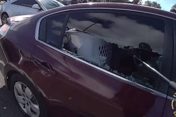 Deputy breaks window to rescue 1-year-old locked inside car